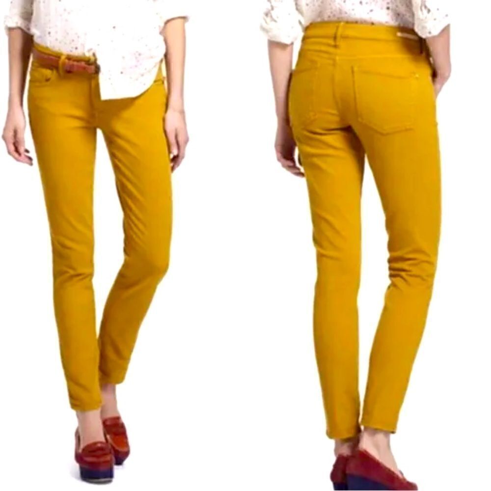 Pilcro & the Letterpress mustard color jeans